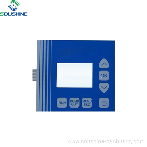 blue foursquare 7 button two color membrane switch